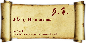 Jég Hieronima névjegykártya